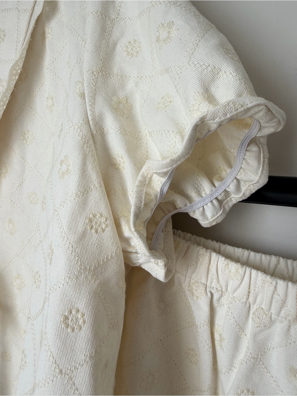 Caroline Constas Cream Eyelet cotton Short sleeve sailor tie Top & Shorts set - Picture 5 of 10